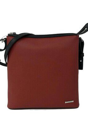 BVLGARI - Red Black PVC Leather Shoulder Bag